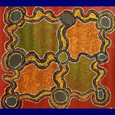 Aboriginal Art Canvas - Nulla Hunt-Size:58x66cm - H